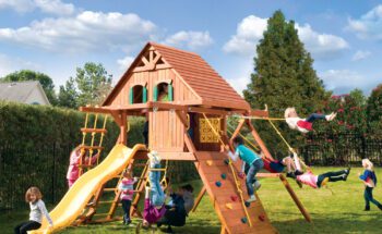 Parrot Island Playcenter Config 2 Wood Roof Treehouse panels