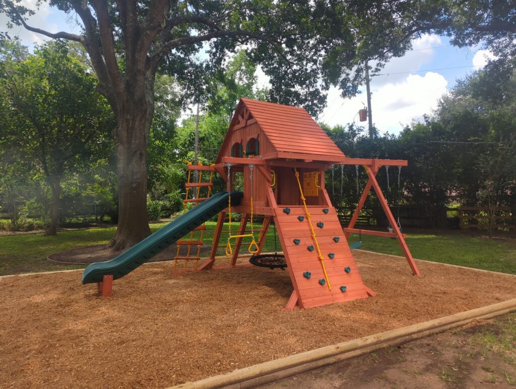 Tomball TX 1 Tree Frogs Swing Sets Install