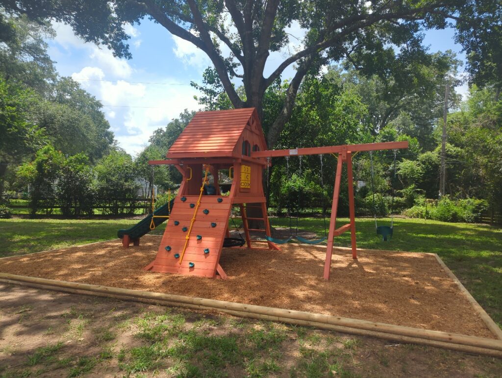 Tomball TX 2 Tree Frogs Swing Sets Install