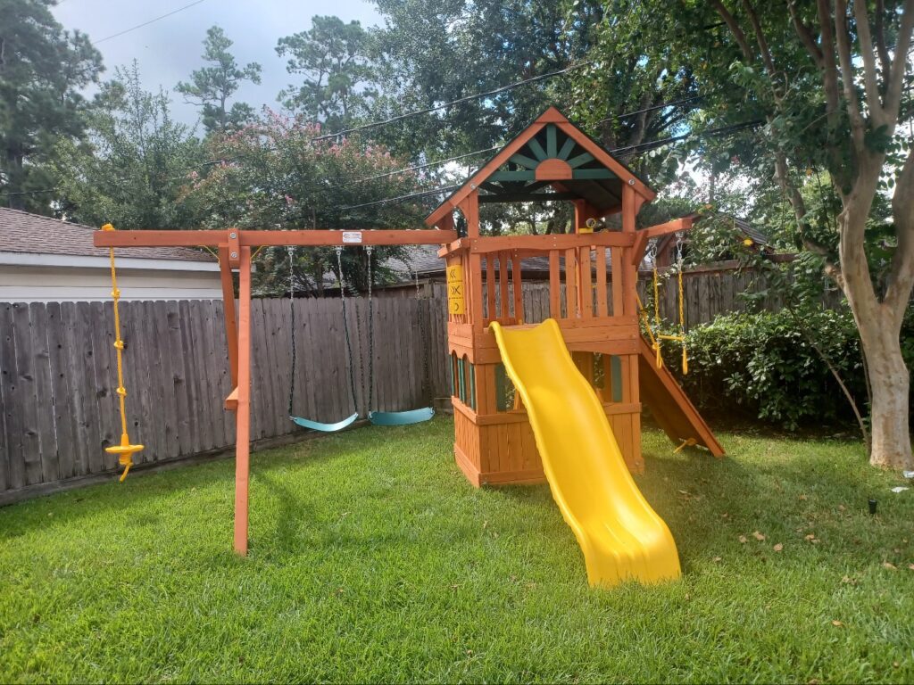 Houston TX 2 Tree Frogs Swing Sets Install