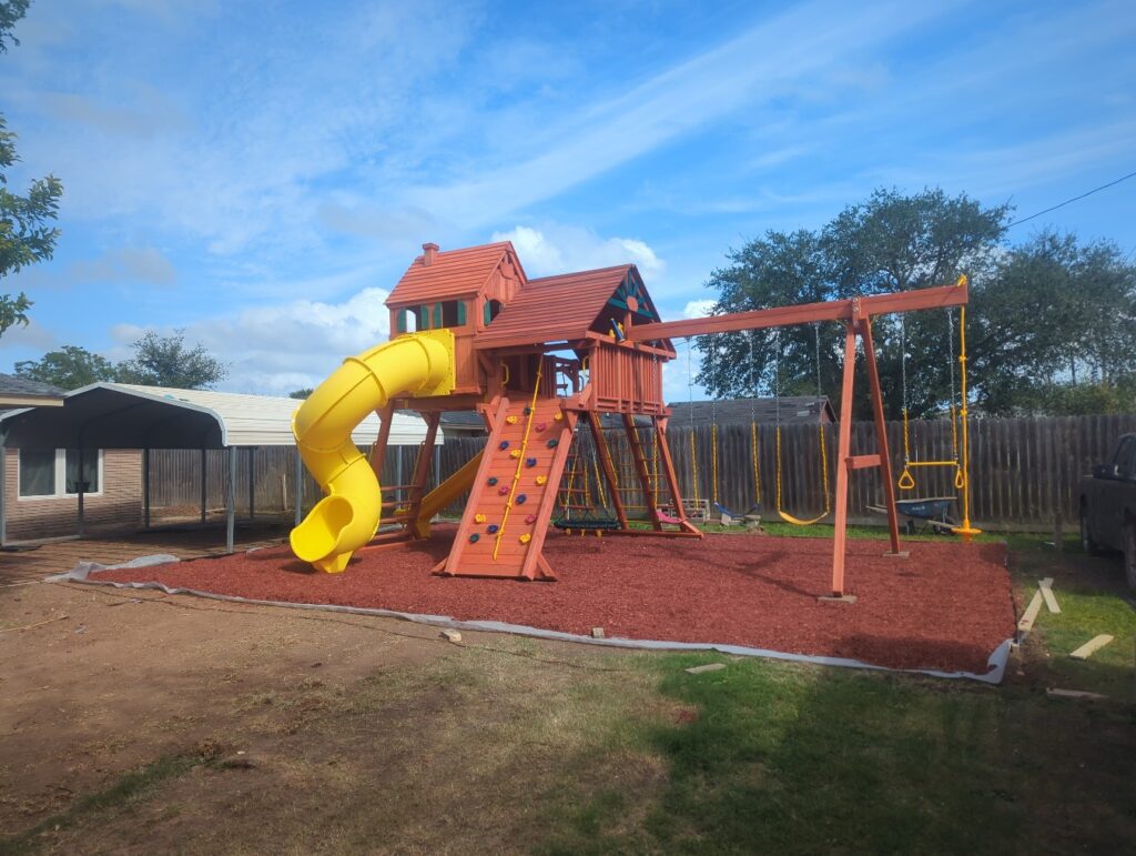 Freeport TX 1 Tree Frogs Swing Sets Install