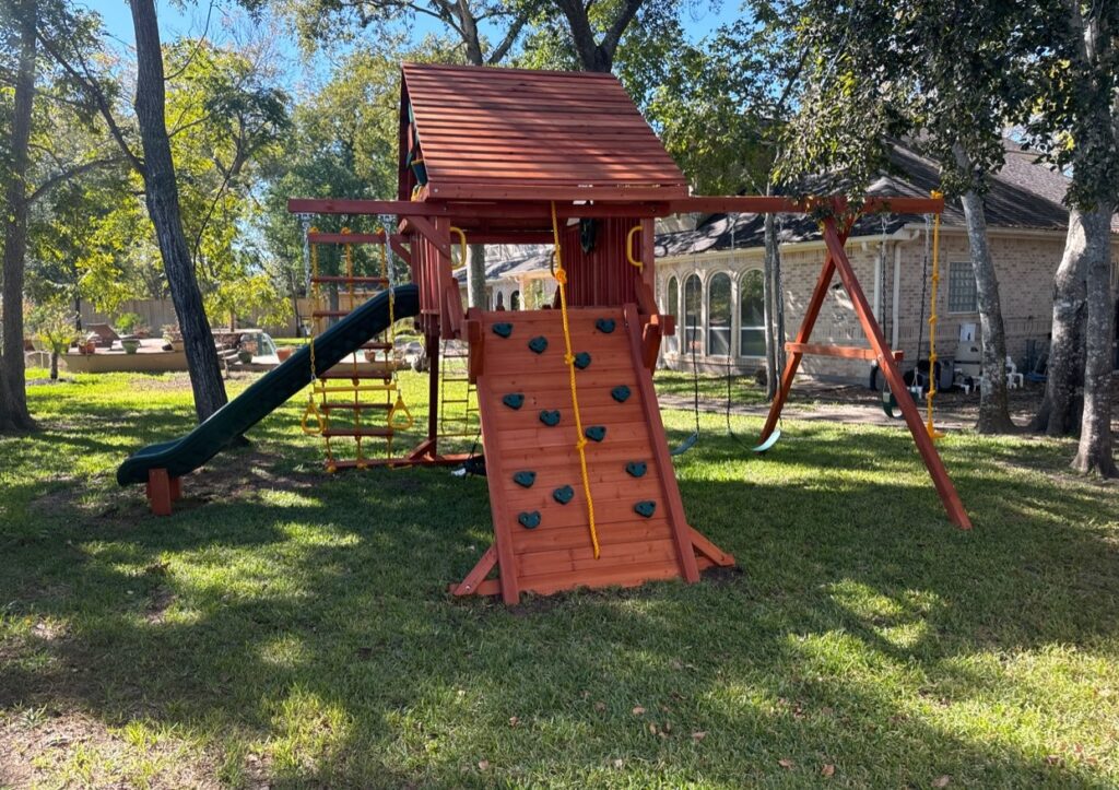 Katy TX 2 Tree Frogs Swing Sets Install