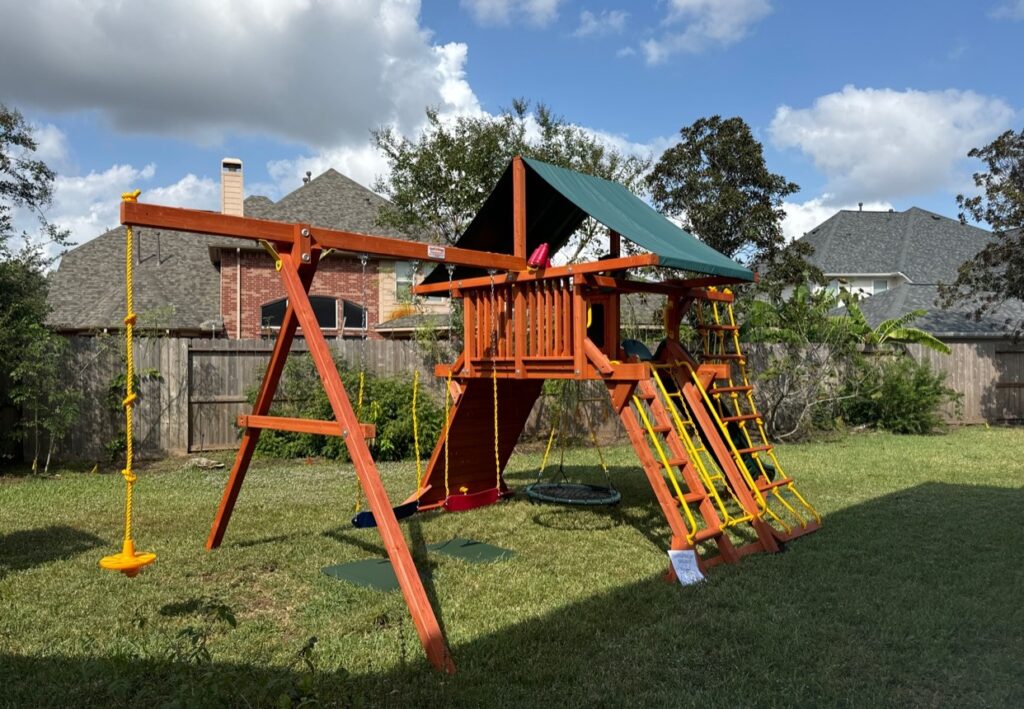 Sugar Land TX 6 Tree Frogs Swing Sets Install