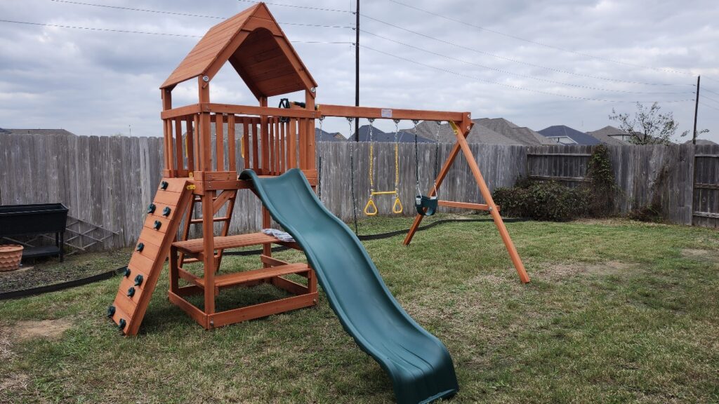 Tomball TX 1 Tree Frogs Swing Sets Install