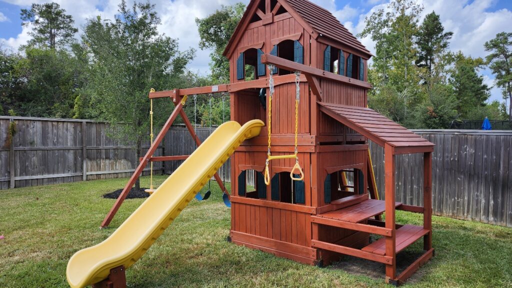 Woodlands TX 2 Tree Frogs Swing Sets Install