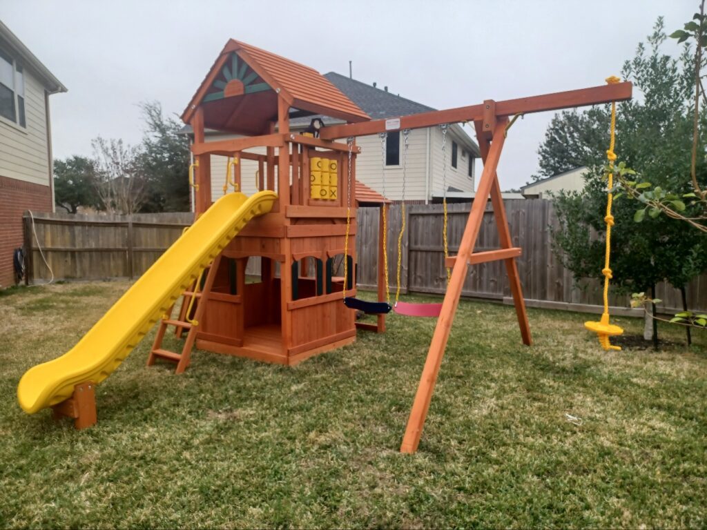 La Porte TX 1 Tree Frogs Swing Sets Install