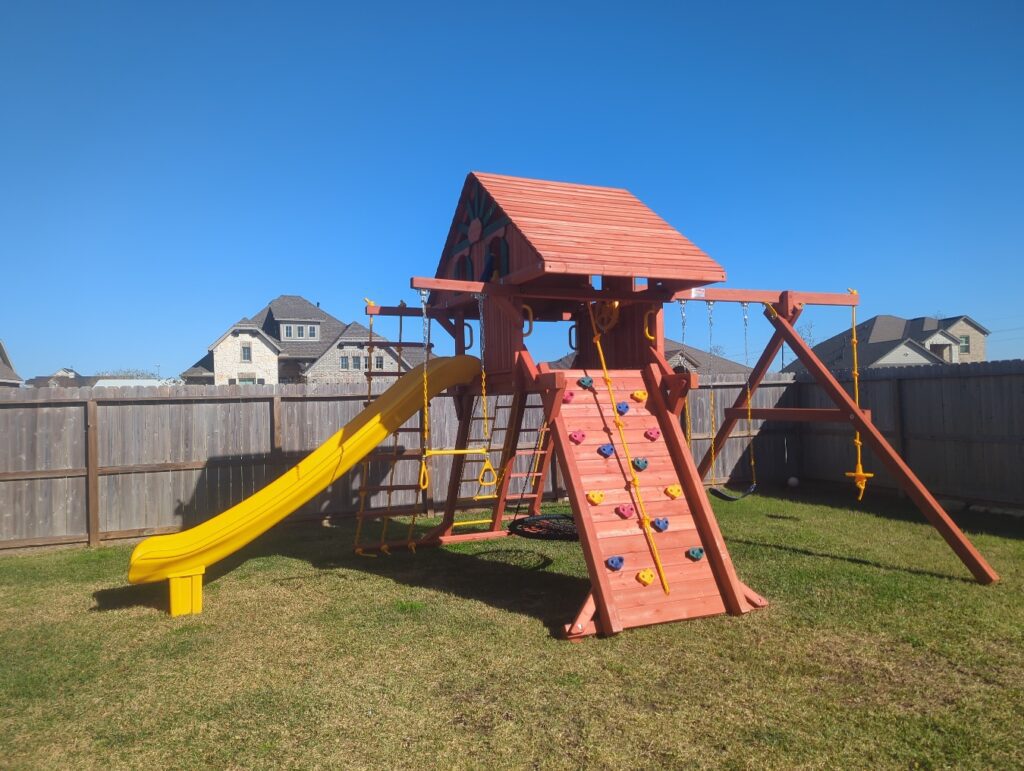 Baytown TX 2 Tree Frogs Swing Sets Install