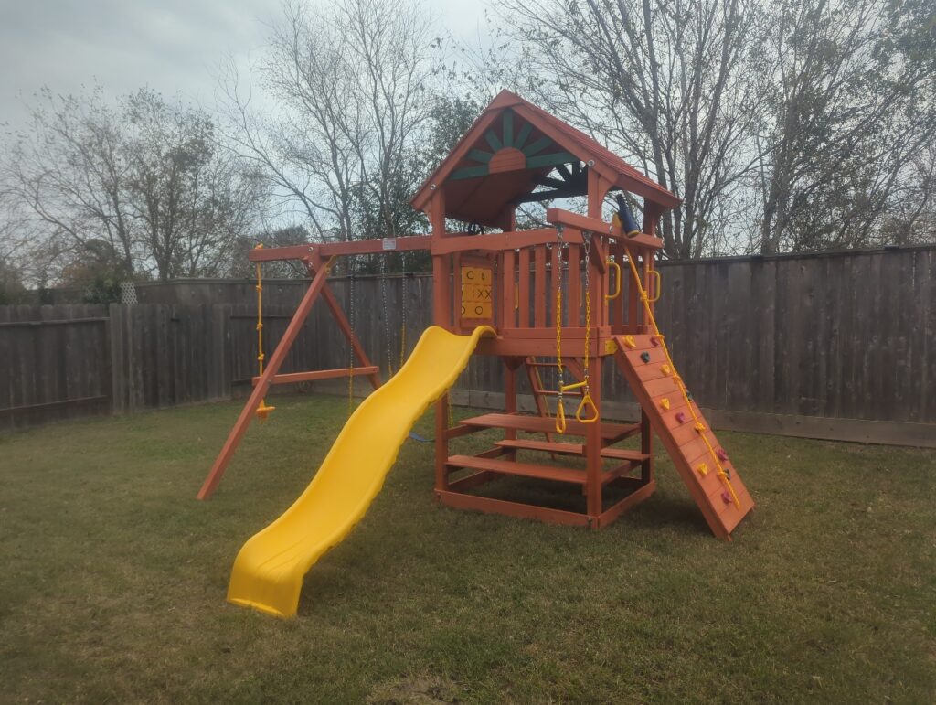 Friendswood TX 1 Tree Frogs Swing Sets Install