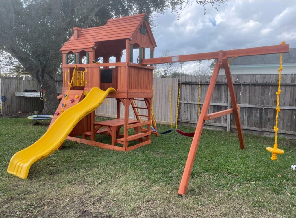 Houston TX 2 Tree Frogs Swing Sets Install