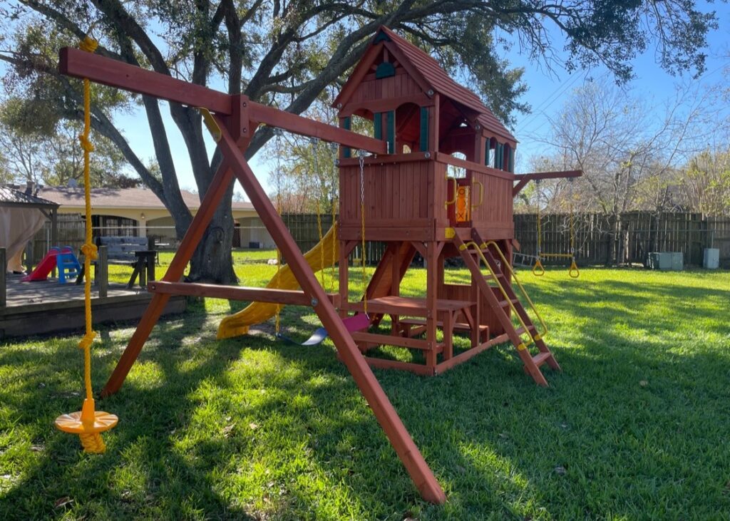 Houston TX 2 Tree Frogs Swing Sets Install