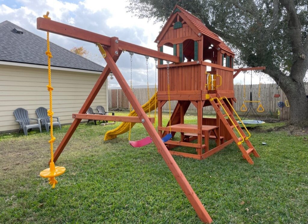 Houston TX 3 Tree Frogs Swing Sets Install