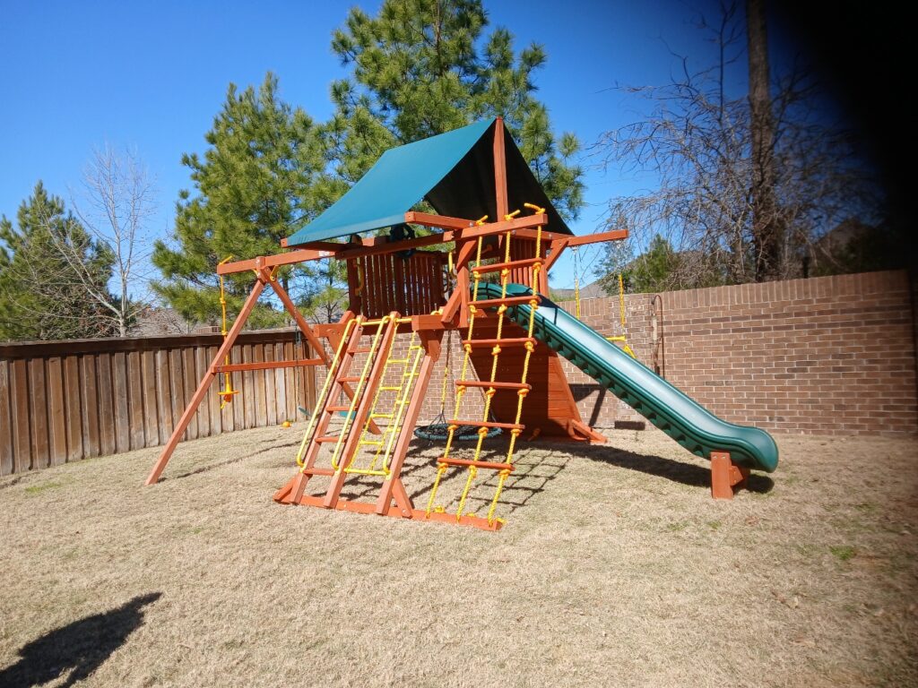 Spring TX 2 Tree Frogs Swing Sets Install