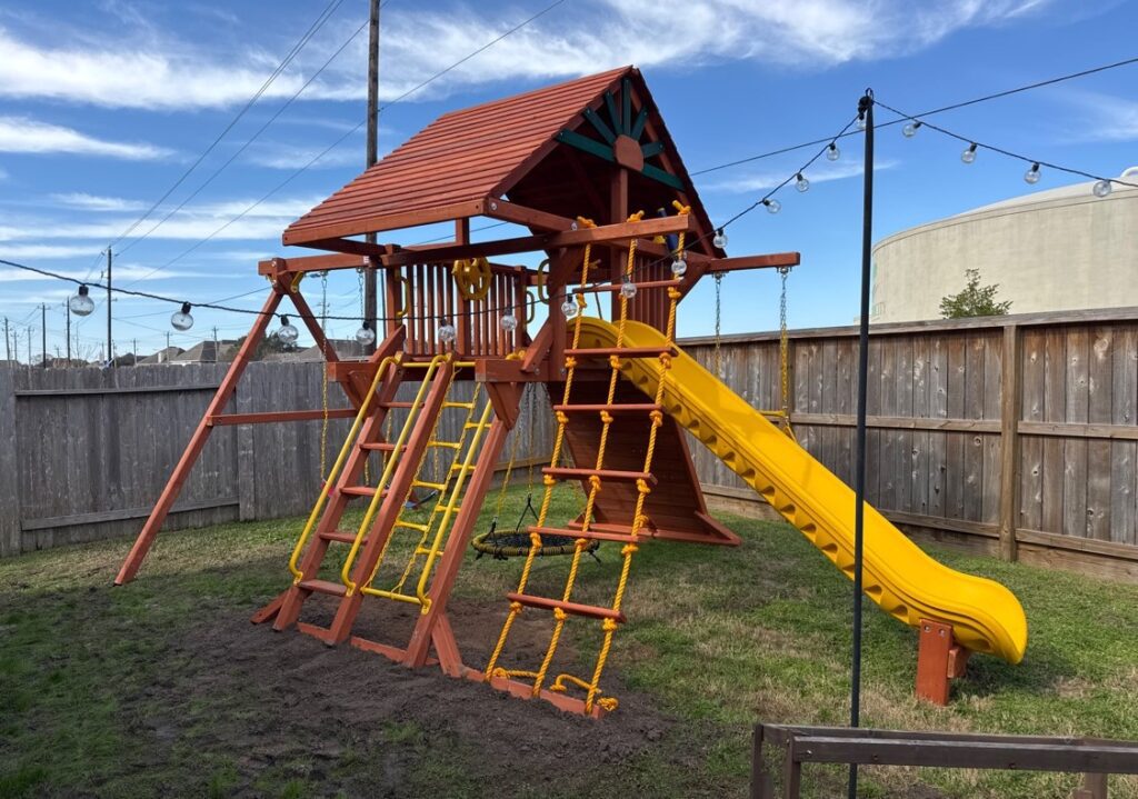 Friendswood TX 1 Tree Frogs Swing Sets Install