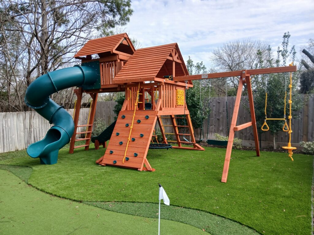 Houston TX 5 Tree Frogs Swing Sets Install