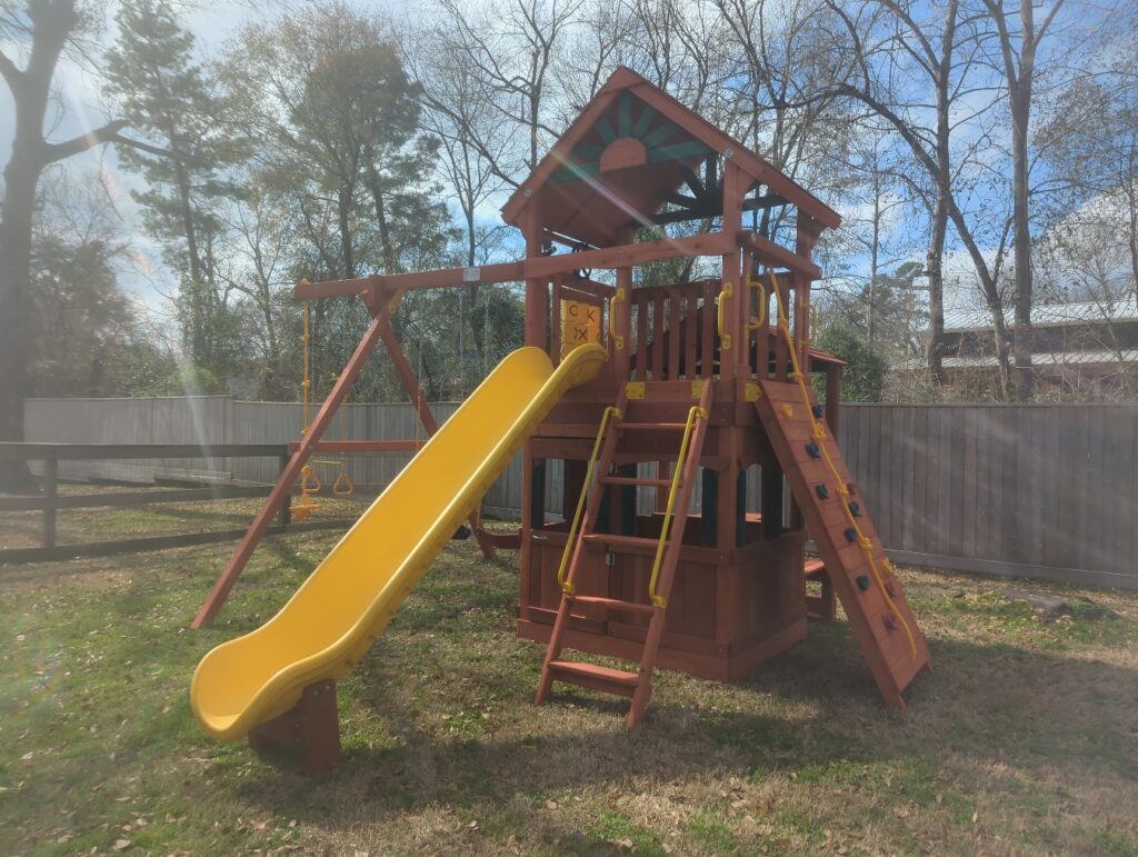 Hurst TX 2 Tree Frogs Swing Sets Install