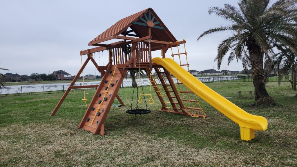 League City TX 1 Tree Frogs Swing Sets Install